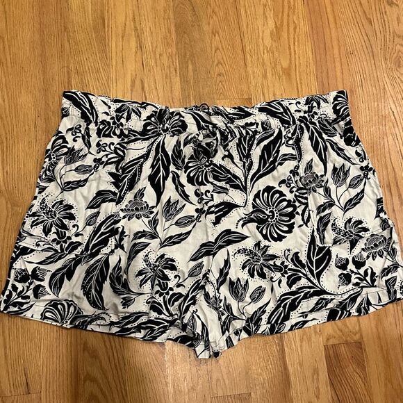 Who What Wear 4X paper bag style shorts linen rayon - Picture 3 of 5